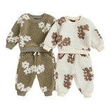 Fuzzy Flowers Two Piece Set