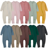 Zippy Ribbed Romper- Solids