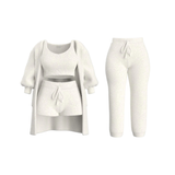 Fleece Knit Cardigan Set