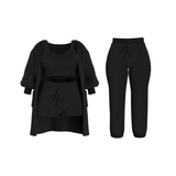 Fleece Knit Cardigan Set