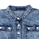 Denim Bow Romper- Full Length