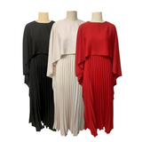 Solid Pleated Dress
