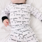 Two Piece I Love You Bamboo Pajama Set