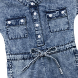 Denim Bow Romper- Full Length