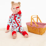 Watermelon Bamboo Zippy Romper