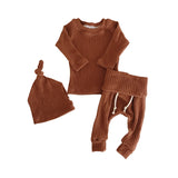 Waffle Ribbed Bodysuits With Harem Pants