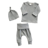 Waffle Ribbed Bodysuits With Harem Pants