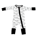 I love You Zipper Romper