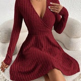 V-Neck Flutter Dress