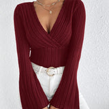 V-Neck Bell Sleeve Top
