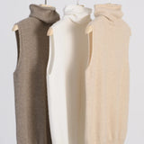 Merino Wool Sleeveless Turtleneck