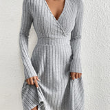 V-Neck Flutter Dress