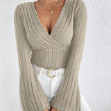 V-Neck Bell Sleeve Top