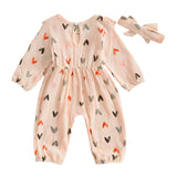 Heart Ruffle Jumpsuit with Headband