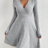 V-Neck Flutter Dress