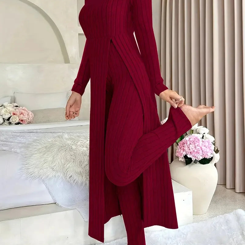 Longline Low-Cut Two-Piece Set with Slit