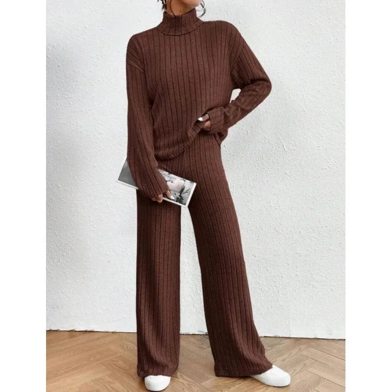 High-Neck Knit Two-Piece Set