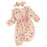 Heart Ruffle Jumpsuit with Headband