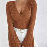 V-Neck Bell Sleeve Top