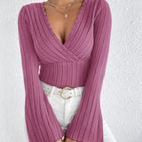 V-Neck Bell Sleeve Top