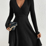 V-Neck Flutter Dress