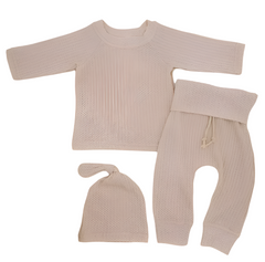 Waffle Ribbed Bodysuits With Harem Pants