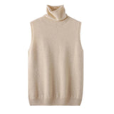 Merino Wool Sleeveless Turtleneck