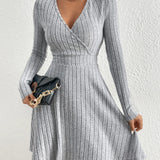 V-Neck Flutter Dress