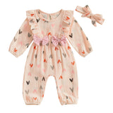 Heart Ruffle Jumpsuit with Headband