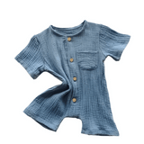 Short Sleeve Gauze Romper