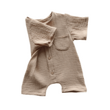 Short Sleeve Gauze Romper