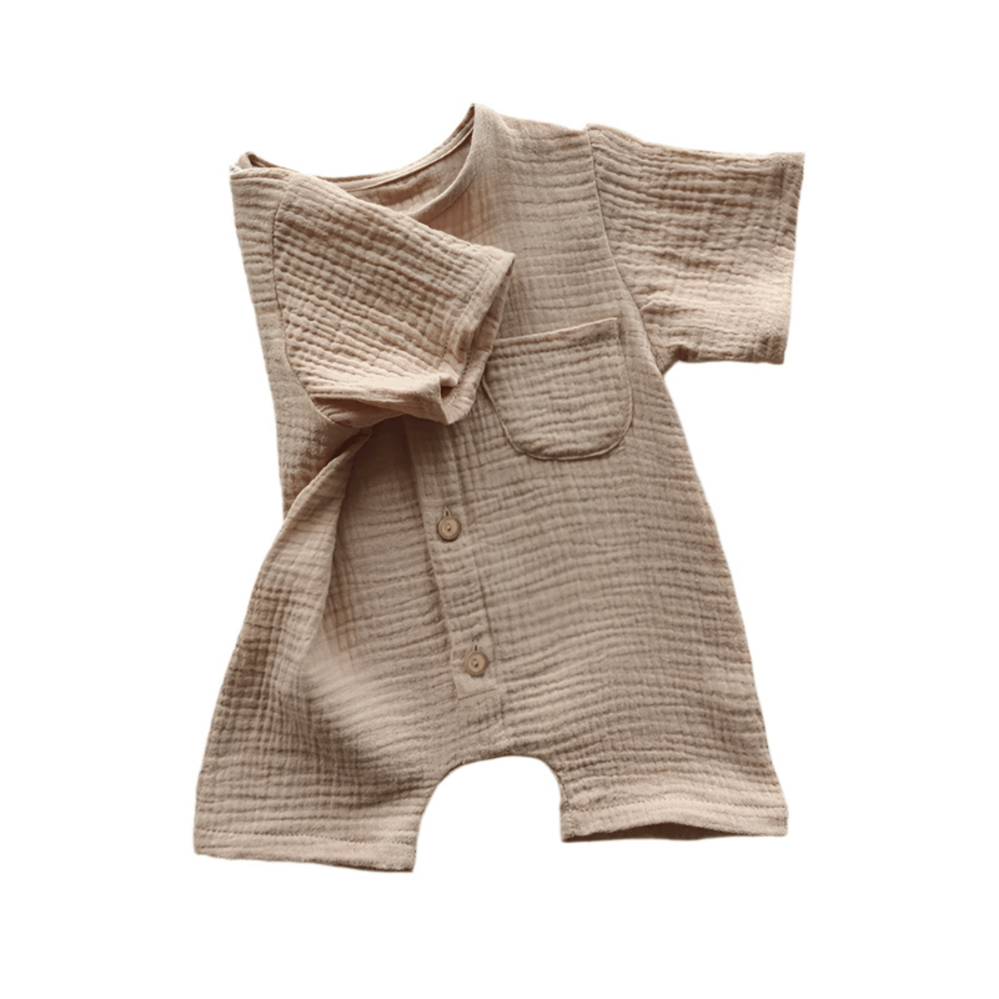 Short Sleeve Gauze Romper