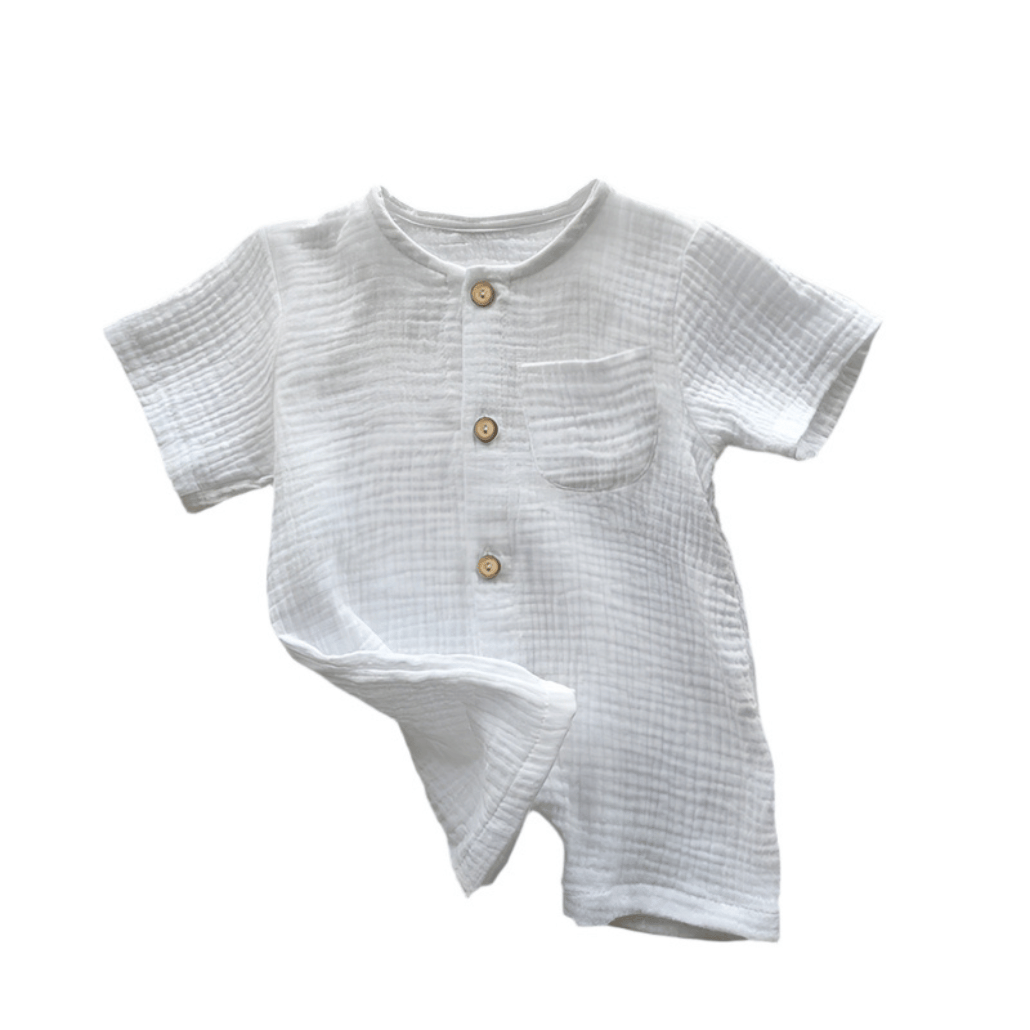 Short Sleeve Gauze Romper