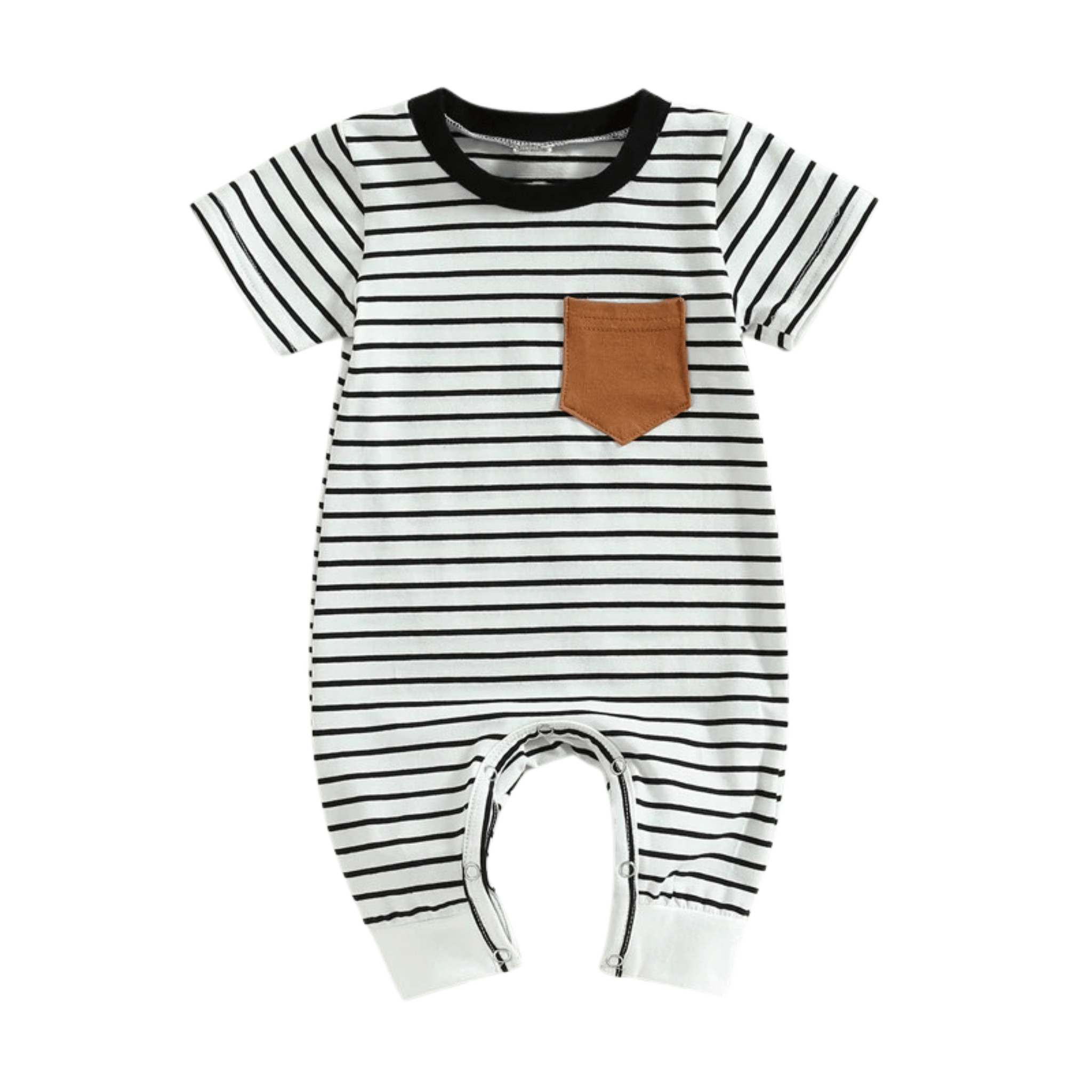 Short Sleeve Striped Romper