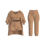 Fleece Knit Cardigan Set