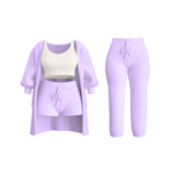 Fleece Knit Cardigan Set